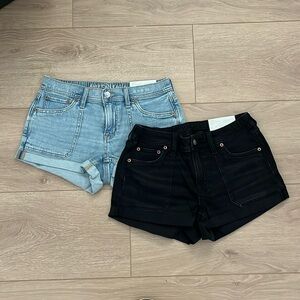 American Eagle Outfitters Women's Dreamy Drape Easy Shortie Jean Shorts Duo